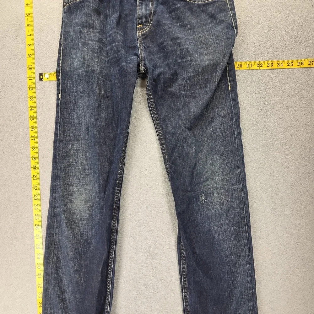 Vintage Levis 504 Jeans Mens 28x32 Blue Straight Engineered Dark Wash Honeycomb